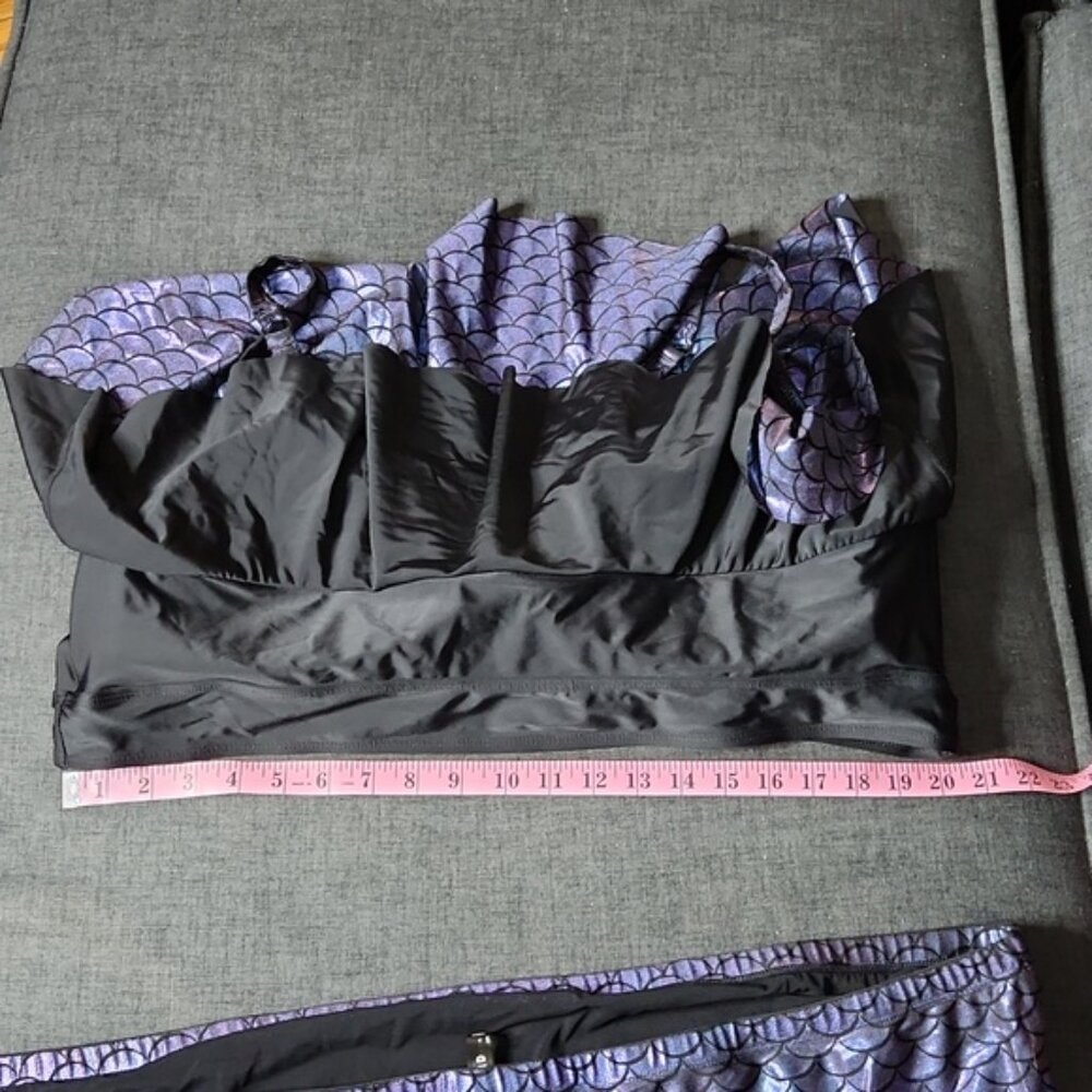 Torrid Purple & Black Mermaid Wireless Bikini Top (Sz4)  & Bottom (Sz6) - Picture 9 of 9